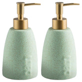 Kuber Industries Liquid Soap Dispenser | Handwash Soap Dispenser | Soap Dispenser for Wash Basin | Shampoo Dispenser Bottle | Bathroom Dispenser Bottle | ZX044GN | Pack of 2 | 320 ml | Green